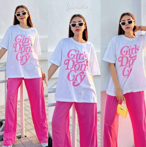 YUNAKA Solid Color Two Piece Set